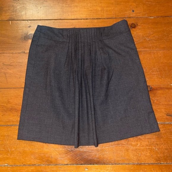 Gap Wool Blend Pleated Front Grey Mini Skirt - Picture 4 of 13
